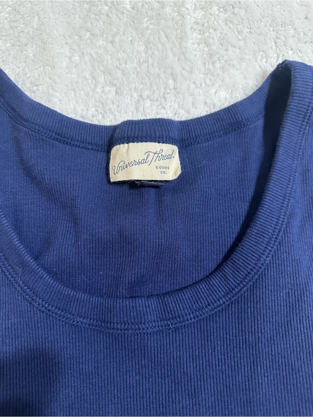Universal Thread Bright Blue Ribbed Scoop Neck Tank - Picture 2 of 3